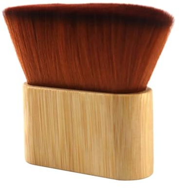 Genérico Cepillo Cuello Mango de Bambú y Fibras Suaves, Fácil de Limpiar y Multi-funcional para Salón de Peluquería y Barbería Profesional
