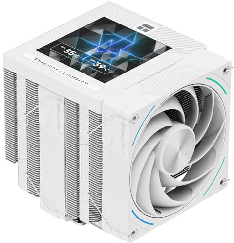 Thermalright Enfriador de CPU Phantom Spirit 120 Vision Snow para PC 7 heatpipes, pantalla magnética de 3,95 pulgadas con resolución de 480 x 480, para AM4/AM5 e Intel LGA1700/1851/115x