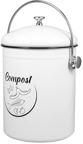 Genérico Contenedor de Compostaje para Cocina de 5l con Tapa Bloqueadora de Olores, Cubo de Basura de Hierro Reciclable para Residuos de Alimentos, Papelera Pequeña para Reciclaje