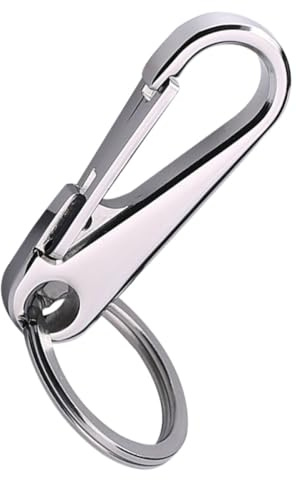 STOBAZA Portachiavi per Auto da Uomo in Acciaio Inossidabile 304, Catena di Fissaggio Chiave Robusta Fibbia, Accessorio Leggero Anti-smarrimento per Uso Quotidiano e All’aperto