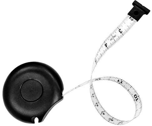 2M Retractable Body Measuring Tape - 200cm Dual-Sided Tape Measure for Weight Loss & Fitness - Inches & CM Scale for Accurate Body Measurements - Portable Tailor Tape for Waist, Bust & Arms - Black