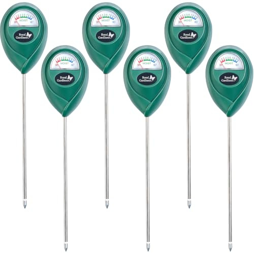 Royal Gardineer Feuchtigkeitsmesser: 6er-Set Boden-Feuchtigkeitsmessgerät für Pflanzen (Feuchtigkeits Messgerät, Zimmerpflanzen Feuchtigkeitsmesser)