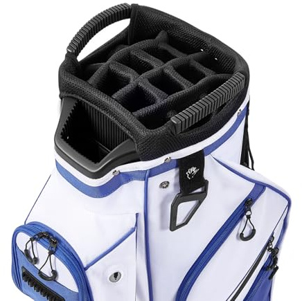 VEVOR Bolsa de Carro para Palos de Golf 15 Compartimentos, 10 Bolsillos, Bolsa para Carrito de Golf de Poliéster, con Correa para Hombro, Cubierta para Lluvia, Cremalleras Suaves, para Adultos