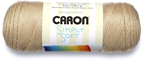 Caron Simply Soft Solids Yarn (4) Medium Gauge 100% Acrylic - 6 oz - Bone- Machine Wash & Dry (H970039703)
