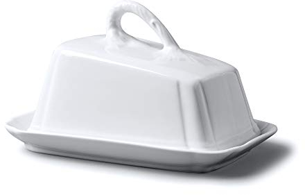 WM Bartleet & Sons 1750 Plat à fromage traditionnel en porcelaine 23cm avec couvercle - Blanc - T305