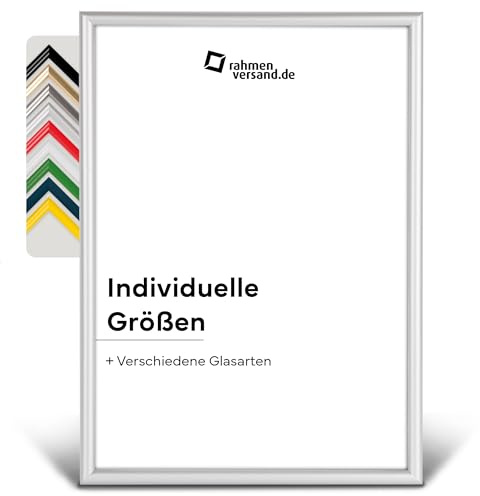 PANORAHMA BILDERRAHMEN Kunststoff Bilderrahmen 60 x 80 cm, Silber/Bilder Rahmen zum Aufhängen/Kunststoff Rahmen mit Echtglas
