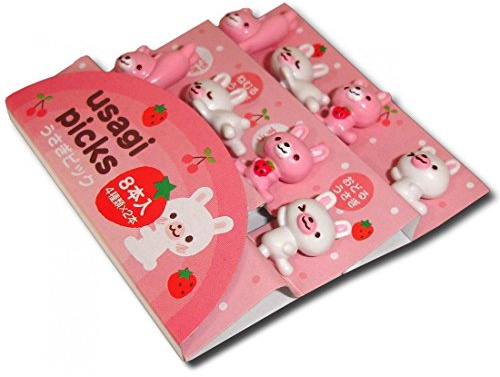 CuteZCute Bento 3D Food Pick, 8-Piece, Rabbit by