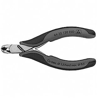 KNIPEX Tools 64 32 120 ESD Electronics End Cutting Nippers, 4.25-Inch