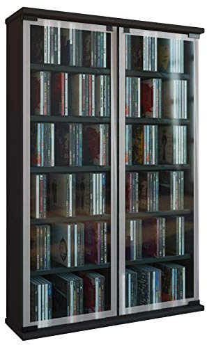 VCM Regal DVD CD Rack Medienregal Medienschrank Aufbewahrung Holzregal Standregal Schrank Möbel Schwarz Galerie