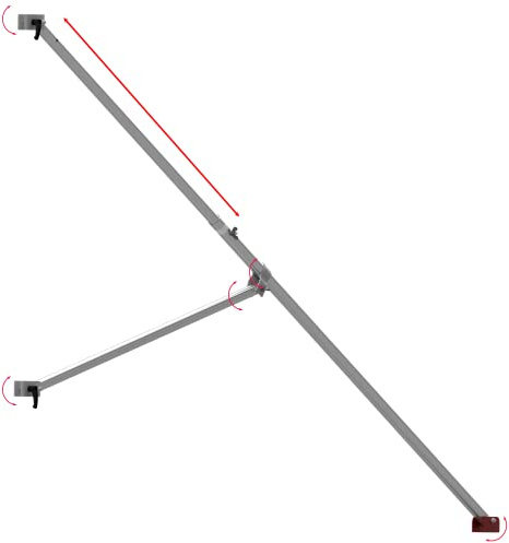 ALTEC Rollfix Aluminium Ausleger | teleskopierbar | 2,20 m bis 3,60 m | 4 Stk. | kein Ballast notwendig