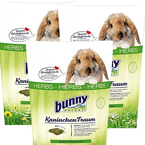 3 x 4 kg = 12 kg Bunny Kaninchen Traum Kräuter / herbs für Zwergkaninchen