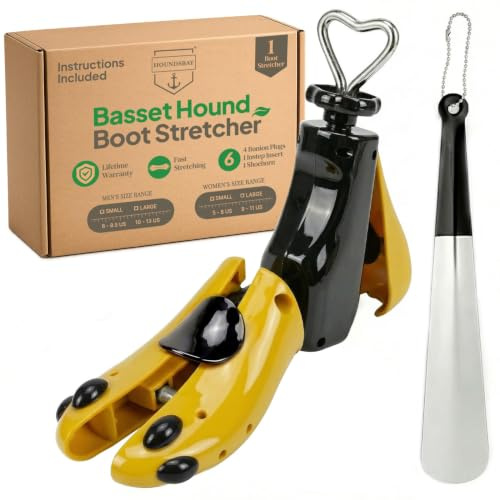 HOUNDSBAY Boxer professionell stövel stretchare för män och kvinnor; stövel expanderare stövel sko stretchers för breda fötter eller valknölar, Naturligt, Men's Medium / 10-11.5
