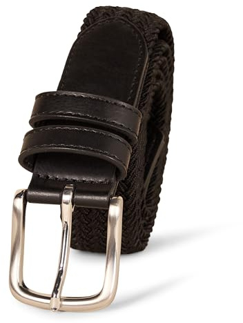 Amazon Essentials Herren Geflochtener Stretchgürtel, Schwarz, 120