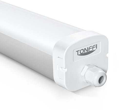 TONFFI LED Feuchtraumleuchte 150cm 60W mit 7200LM für Keller Garage Werkstatt Warenhaus, LED Wannenleuchte Feuchtraumlampe Werkstattlampe Röhre, Neutralweiß 4000K Wasserfest IP66