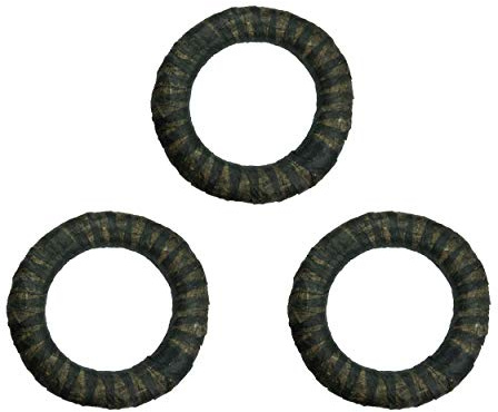 DekoPrinz Strohkränze mit Vlies, 3 Stück | ø 30 cm Durchmesser | 5 cm Stärke | Strohrömer, Türkranz, Deko-Kranz, Kranz-Rohling, Strohring
