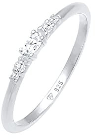 Elli Bague Femmes Marquise Élégante Fiançailles avec Cristaux de Zirconium en Argent Sterling 925