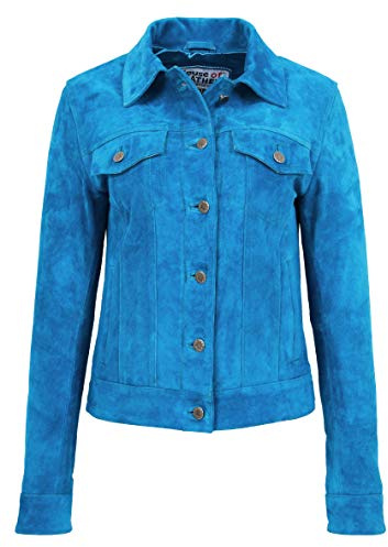 House Of Leather Womens Real Suede Trucker Jacket Western Style Alma