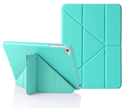 MuyDoux Origami Case for iPad mini 5 4 3 2, iPad Mini Case 7.9 Inch, 5-in-1 Multiple Viewing Angles, Smooth Front Cover & Shockproof Soft Flexible Back, Auto Sleep/Wake, Sky Blue