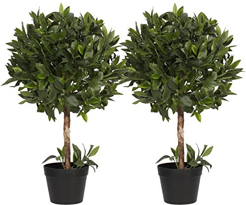 Blooming Artificial - Artificial Bay Laurel Small Bush Topiary (2)