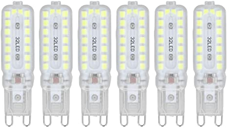 FTVOGUE 6 Bombillas LED G9 Regulables de 7 W, Bombillas de Repuesto de Iluminación de 360 ​​° para Lámpara de Armario de Escritorio de Pared(#2)