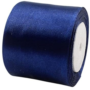 23m Satinband Geschenkband Königsblau 75mm Breit,Trauer Band Schleifenband Satin Dekoband Geschenkverpackung Deko Band Stoffband für Halloween Weihnachten Hochzeit Taufe Geburtstag DIY-Handwerk