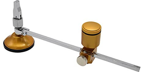 Karlak Cortador circular de vidrio resistente, cortador circular de vidrio resistente con ventosa de 54 mm de diámetro, cilindro de aceite, radio de corte de 3,8 a 30,5 cm, cortador circular de vidrio
