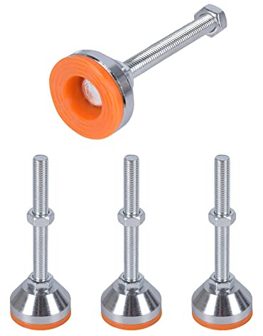 SPDYCESS 4 Stück Schwerlast Maschinenfuß, M12×100mm×Ø50mm Kohlenstoffstahl Nivellierfuß Einsteller Richtmaschine Pufferung Bodenschutz Lärm Reduzieren für Maschine Tisch Möbel Fuß