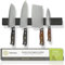QUINTESSIO - Magnetleiste Messer Edelstahl - Magnet Messerhalter selbstklebend oder zum Bohren - Messerhalter magnetisch 40 cm - Messer Magnetleiste Küche - Messerleiste magnetisch - Schwarz