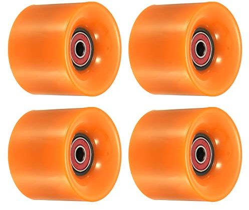 PATIKIL 4 Stück 60mm Longboard Rollen mit Lager ABEC-9 Skateboard Rad Straße Rollen für Skateboards Cruiser Räder Ersatz 80A Orange Rot