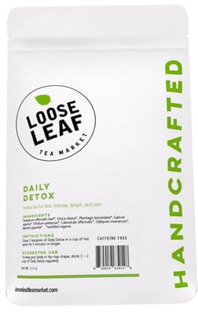 Daily Detox Cleansing Herbal Tea, Caffeine Free Organic Loose Leaf Tea for detoxing