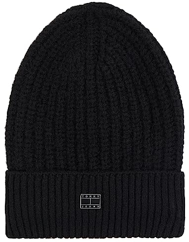 Tommy Jeans Damen Strickmütze Cosy Wintermütze, Schwarz (Black), Onesize