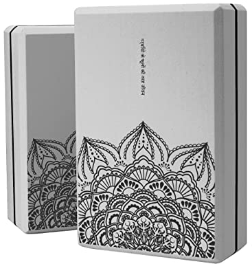LaiEr Yoga Blöcke (Set von 2) 9x6x3 High Density EVA Schaum Ziegel, rutschfeste Oberfläche weich und leicht für Yoga, Pilates, Meditation in grau