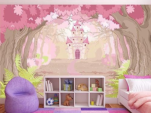 Oedim Fotomural Vinilo para Pared Infantil Castillo de Princesas | Vinilo Premium | Fotomural Vinilo Decorativo | 200 x 150 cm | Decoración comedores, Salones, Habitaciones