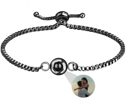 Personalisierte Foto Armband benutzerdefinierte Projektion Armband mit Bild im Stein Geheimnis Bild Armband Ich liebe dich Armband 100 Sprachen Speicher Foto Schmuck Armband Geschenk für Frauen