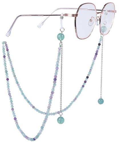 Nupuyai Kristall Brillenkette Damen Modern Stein Brillenband Damen Perlen Sonnenbrillenkette Gesichtsmaske Kette Edelstein Brillenkordel Brillenhalter für Lesebrillen, Myopiebrille