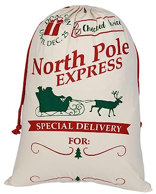 Mobestech Weihnachtsstoffbeutel Extra Große Weihnachtsmann-taschen Kordelzug Weihnachtstaschen Für