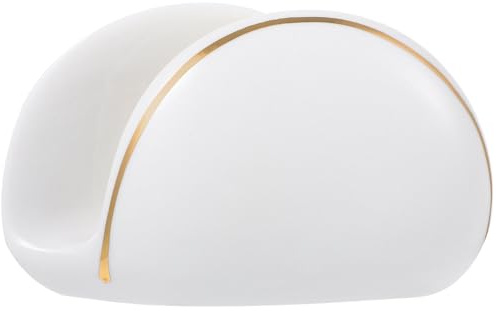DEARMAMY Porta Tovaglioli Apparecchiature da Tavolo in Ceramica Bianco Design Asimmetrico e Fessura Pratica Eleganti e Funzionali per Sala da Pranzo e Apparecchiature da Tavolo Eleganti e Funzionali