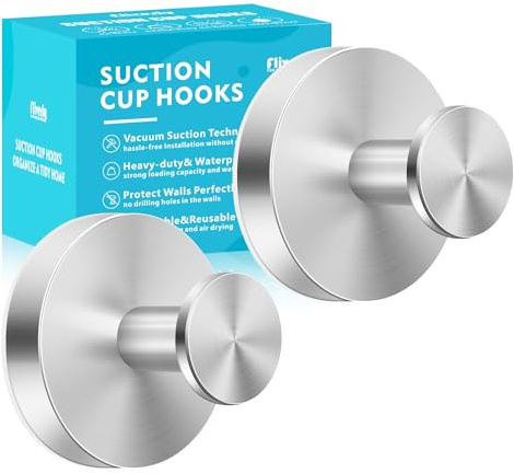 Suction Cup Hooks for Shower & Bathroom‑ No‑Drill Heavy‑Duty Wall Hooks