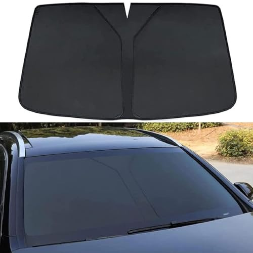 FERFXN Sonnenschutz Auto Frontscheibe für J-eep Grand Cherokee WK2 2013 2014 2015-2019 - Faltbare Auto Windschutzscheibe Vorne Sonnenblende - Frontscheibenabdeckung für Sommer UV Hitzeschutz,Black