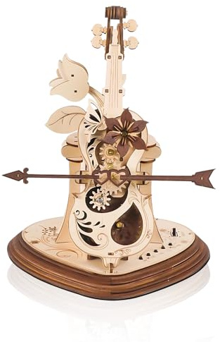 Cuteefun 3D Holz Puzzle, Cello Spieluhr mit Bluetooth Lautsprecher, Mechanische Modellbausätze für Erwachsene zum Bauen, Mechanischer Bausatz aus Holz, Geburtstag Valentinstag Weihnachten Geschenk