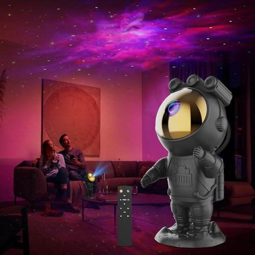 Astronaute Projecteur Ciel Etoile，Galaxy Projecteur Ciel étoilé Veilleuse，Projecteur Galaxie Avec Nébuleuses, Minuterie et Télécommande，Chambre à Coucher Lampe Plafond，Cadeaux Pour Enfants et Adultes