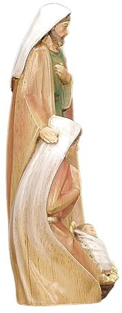 Holzfigur der Heiligen Familie, Figur der Heiligen Familie der Krippe – Sammlung von Figuren aus geschnitztem Holz, dekorative Figur der Krippe von Jesus, Tischaufsteller mit Figur