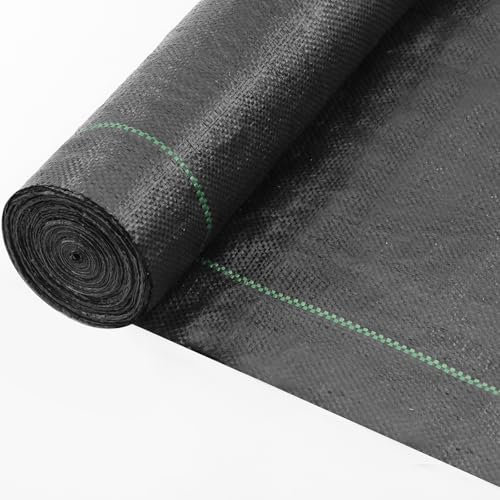 BONAVCY Heavy Duty Weed Control Membrane 1Mx10M, Weed Suppressant Membrane Ground Fabric Cover for Patios Garden, Flower Beds, Landscaping