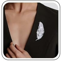 TseenYi Broche Plume Strass Broche Feuille Cristal Argent Broche Plume Broche Revers Broche Feuilles Cz Diamant Broche Feuille Cristal Étincelant Broche Feuille Délicate Épingle Revers