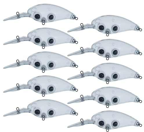 ZIDDAR 10pcs Tief Wasser Crankbait Unbemalte Crankbait Rohlinge Köder Keimbait Wobbler Künstliche Fischereiköder Dauer