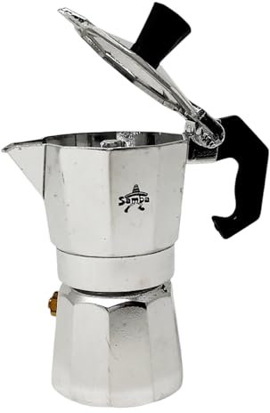 Cafetera Moka Express Espresso 1/2 media taza de aluminio con kit de recambios de regalo (Gaurnición filtro mango embudo)