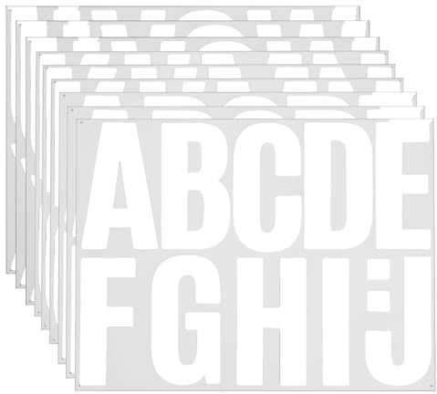 YQQYG 102 Buchstaben Aufkleber Weiß, 10,2 cm Vinyl-Alphabet-Aufkleber, Selbstklebende Poster-Aufkleber zum Aufkleben von Buchstaben für Pinnwand, Briefkasten, Scrapbooking, Poster, Basteln