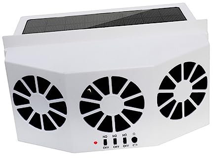 Cabilock Solar Car Ventilation Fan Solar Conditioner for Vehicle Efficient Hot Air Exhaust Odor Removal Easy Installation for Parked Cars