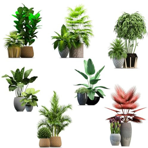 Stickers Muraux Autocollants Muraux Autocollants En Pot De Fleurs En Pot De Plantes Vertes Tropicales, Autocollants Muraux Imperméables, Peinture Décorative Pour Salon Et Chambre À Coucher