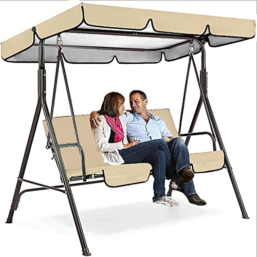 Universal Replacement Canopy & Seat Cover for Hollywood SwingDurable Waterproof Awning & Cushion for 2/3 Seater Garden SwingOutdoor Furniture Protection